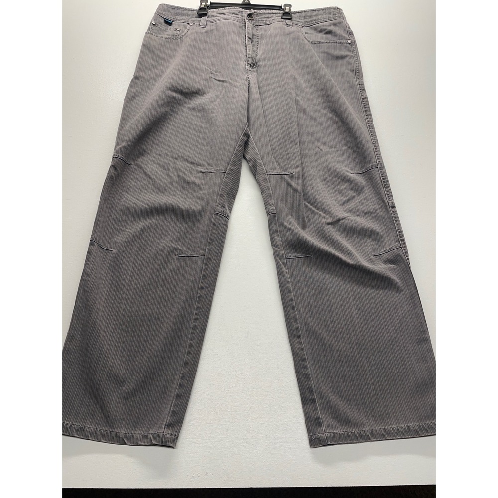 KUHL Mens 38x30 Gray Pinstripe‎ Work Utility Cargo Pants Cotton Relaxed Fit